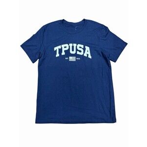 TPUSA Charlie Kirk Turning Point Unisex Tee Blue EST 2012 Size Large